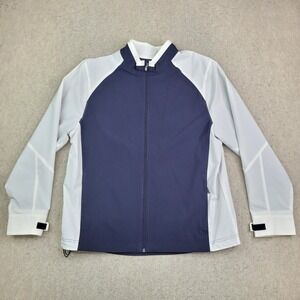 Cutter Buck CB WeatherTec Jacket Mens‎ Large Blue White Full Zip Performance